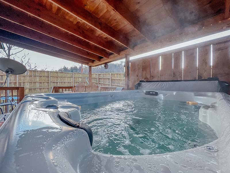 Outdoor Hot Tub at Cuddle Bug Cottage