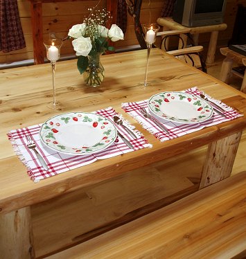 Enjoy a romantic meal at Lover's Loft Cabin